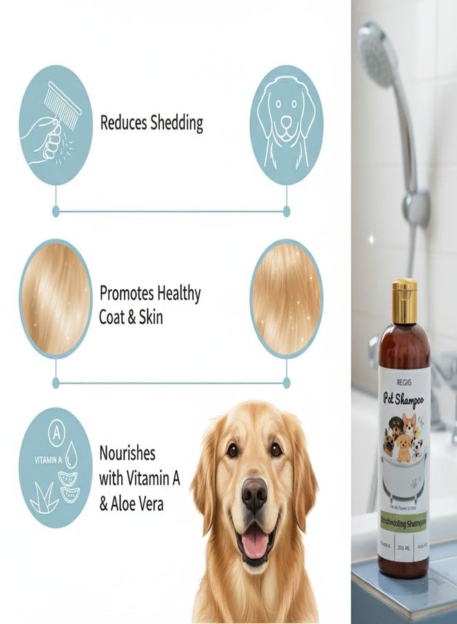 Regiis Pet Shampoo Set with Grooming Brush, Luxurious All-in-One Wash and Deshedding Formula, 200ml Each, for All Types of Pets(Pack of 3) - Image 4